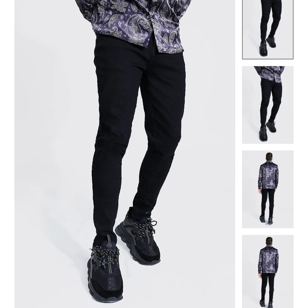 boohoo MAN black skinny jeans size 44